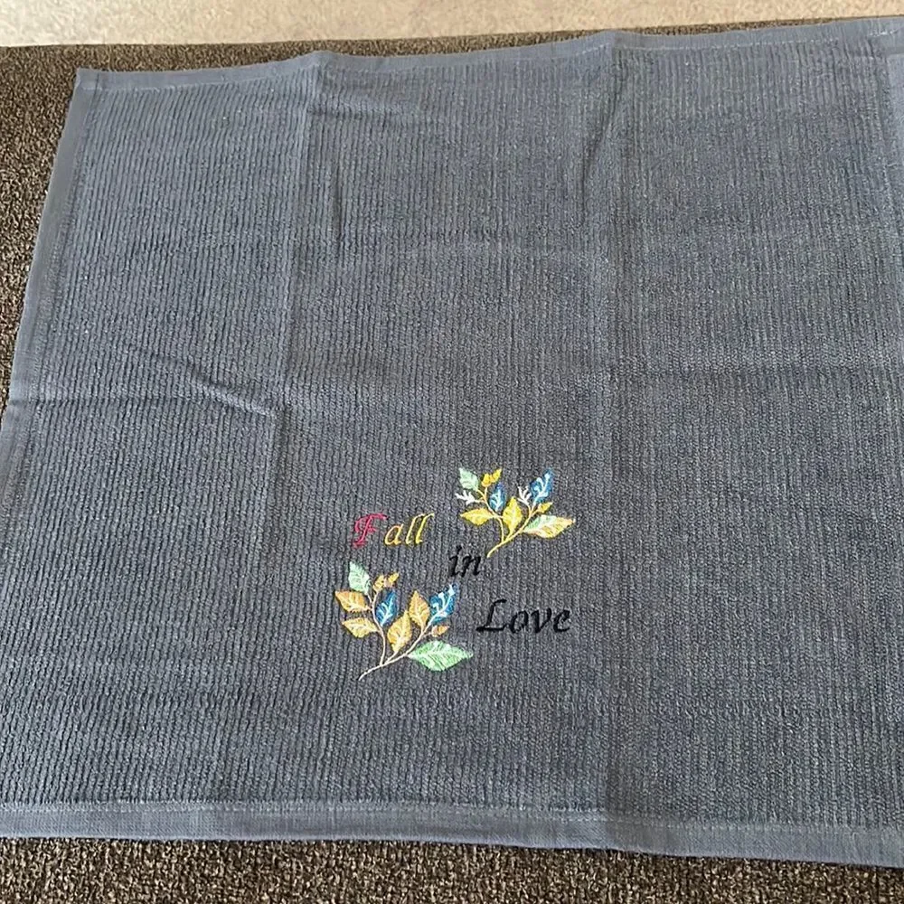 Custom Embroidered Cotton Barmop (2) Towels “Happy Fall Y’all” “Fall in Love”